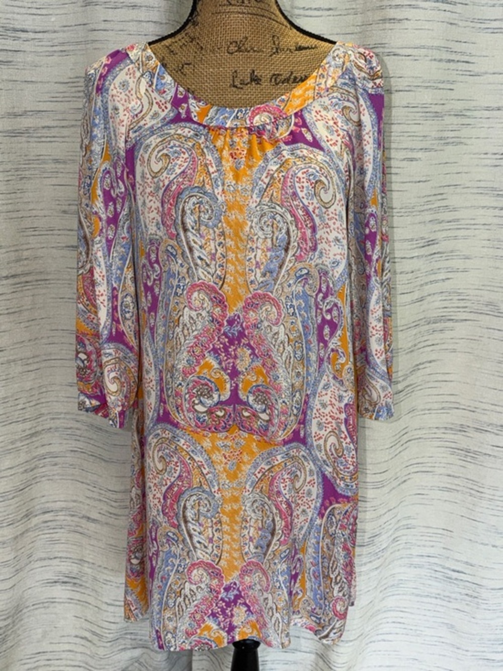 Uncle Frank Purple, Pink & Gold Paisley Tunic Dress